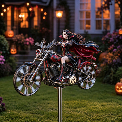 🎃 BikerSpooky™ Halloween Motorcycle Garden Windmill 🏍️