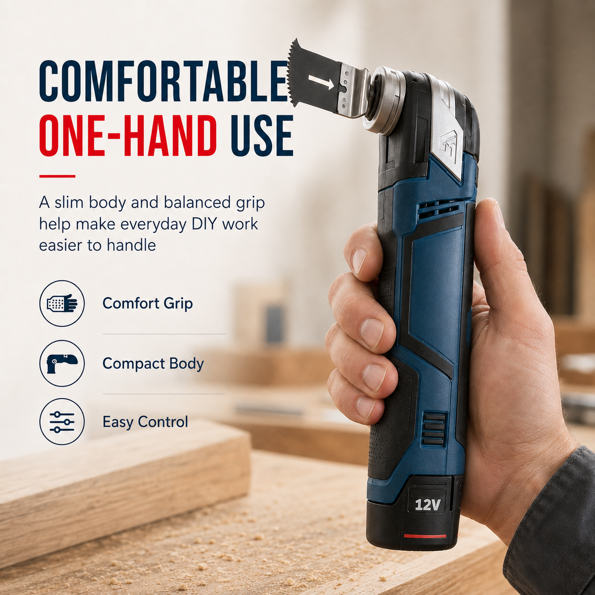 🔥🔧 12V Cordless Precision Cutter – Compact Multi-Function DIY Detail & Plunge Cutting Tool