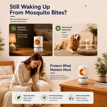 🦟Ultra-Quiet UV Mosquito Trap Lamp – Chemical-Free Insect Catcher with 360° Suction