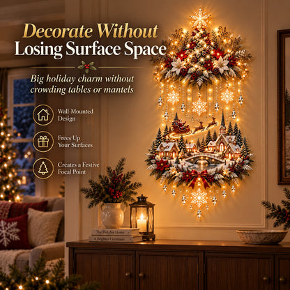 🎄✨ Christmas Village Glow™ | Lighted Tree & Town Wall Hanging