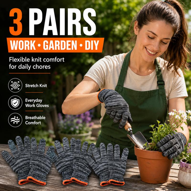 🧤3-Pair Value Pack! Multi-Purpose Everyday Protection Work Gloves ✨
