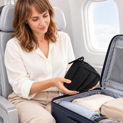3-in-1 Airplane Sleep Support System – Travel Pillow, Eye Mask & Body Sling