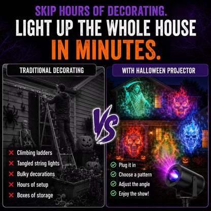 🎃👻 Last Day 50% OFF-32FT HD Halloween Projector | That Disappoint Your Halloween Party | 10 Unique HD Projection Patterns