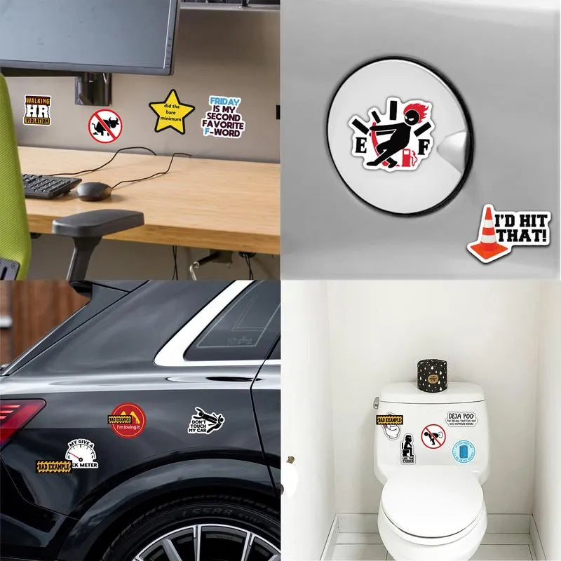 🔥💡130PCS Funny Saying Sticker Pack - Snarky, Sarcastic Bold Humor Vinyl Waterproof Meme stickers for laptop