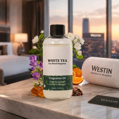 🏨 Premium White Tea Fragrance Oil Refill – Long-Lasting Clean Scent for Room & Office 🌿