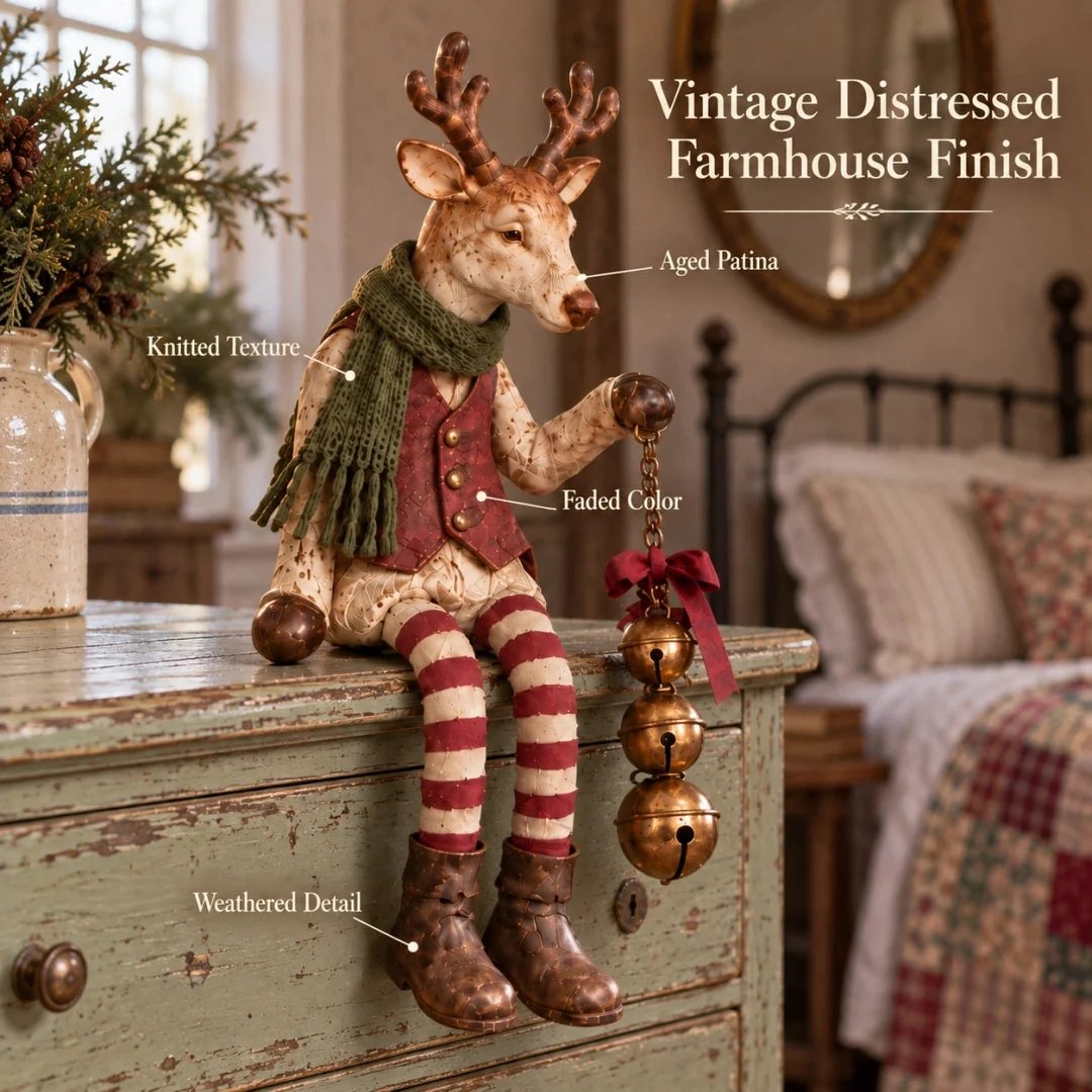🤎Vintage Old Reindeer Shelf Sitter