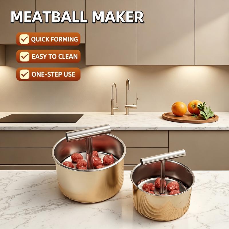 Upgrade 6/12 Ball Manual Meatball Maker Tool, Stainless Steel Meatball Making Mold, Home Cooking Tools for Kitchen