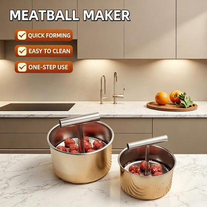 Upgrade 6/12 Ball Manual Meatball Maker Tool, Stainless Steel Meatball Making Mold, Home Cooking Tools for Kitchen