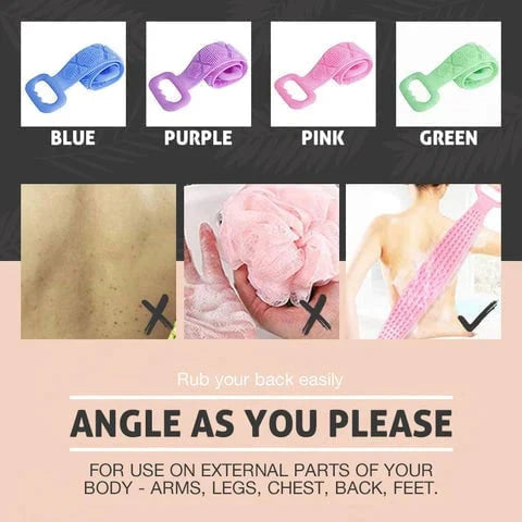 ✨ Silicone Back Scrubber Towel – Long Bath Brush for Deep Body Cleaning 🛁