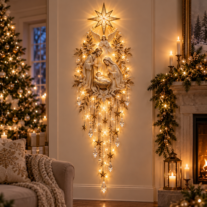✨Last Day 49% Off✝️Jesus, Angel & Nativity Lighted Wall Light Décor