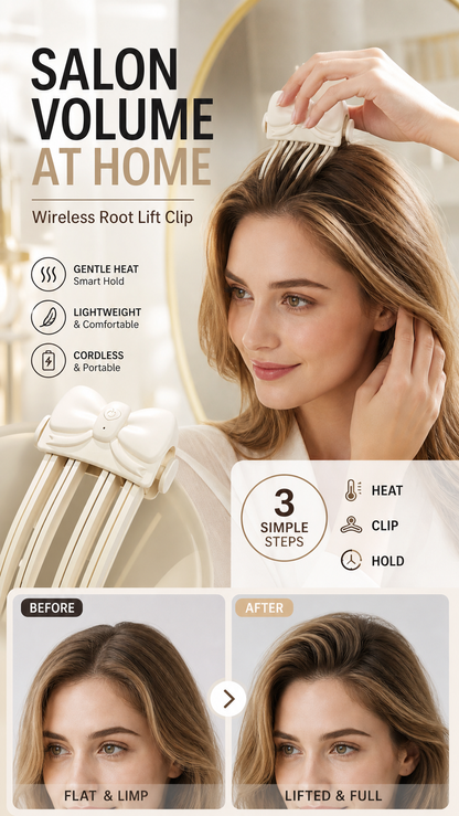 ⏰Wireless Heated Volumizing Root Lift Clip - Salon Crown Volume Styling Tool for Fine Flat Hair
