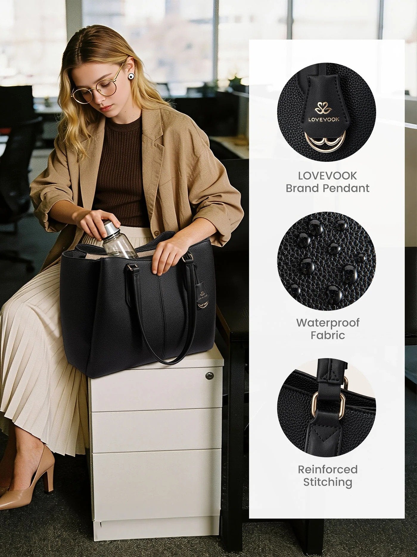 💼Laptop Tote Bag – Triple Compartments,