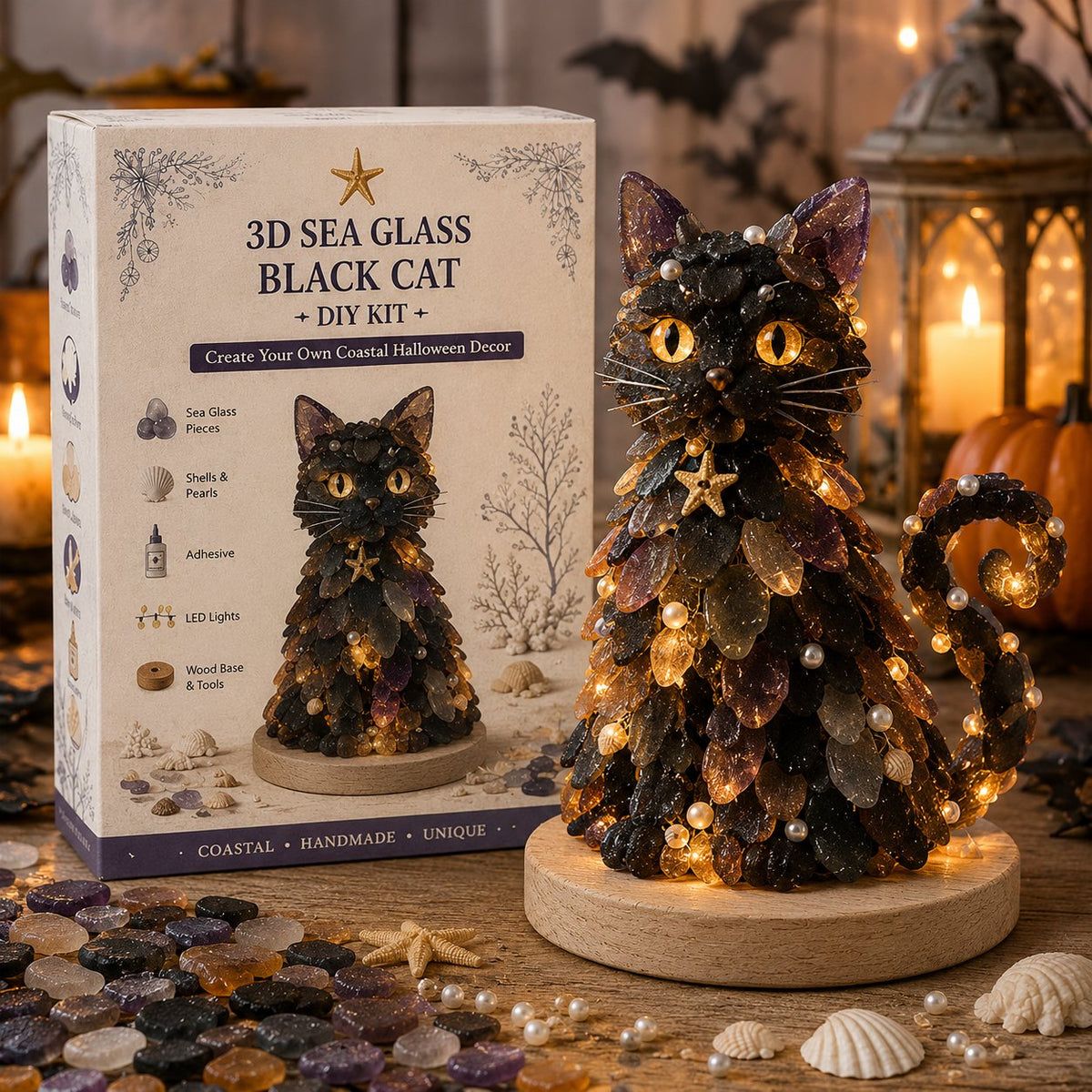 💯⏳49% OFF – 🎃 Beginner-Friendly DIY Lighted Sea Glass Halloween Character Kit Collection | Complete Kit with Sea Glass Pieces, LED Lights & Step-by-Step Guide Included 💕