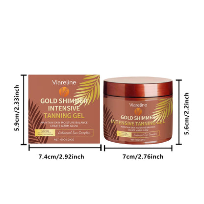 Gold Shimmer Tanning Gel 150g, Hydrating Body Lotion, Sunless Bronzer for Golden Sun-Kissed Glow, All Skin Types