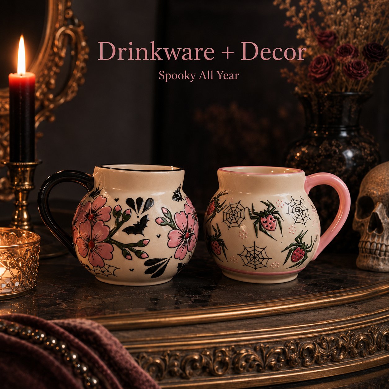 🔥Last Day 49% OFF - 💐🕷️☕Spooky Talavera Mug