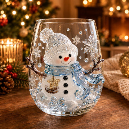 🎄 LAST DAY 49% OFF – ✨ Magical Christmas 3D Glass Cup | Raised Festive Artwork, Sparkling Details & Holiday Gift Drinkware 🎅💎