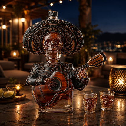 💀 El Mariachi's Soul – Mexican Mariachi Skeleton Decanter Set