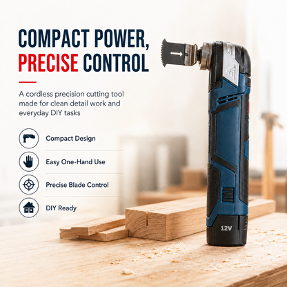 🔥🔧 12V Cordless Precision Cutter – Compact Multi-Function DIY Detail & Plunge Cutting Tool