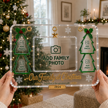 ACRYLIC FAMILY CHRISTMAS PHOTO FRAME