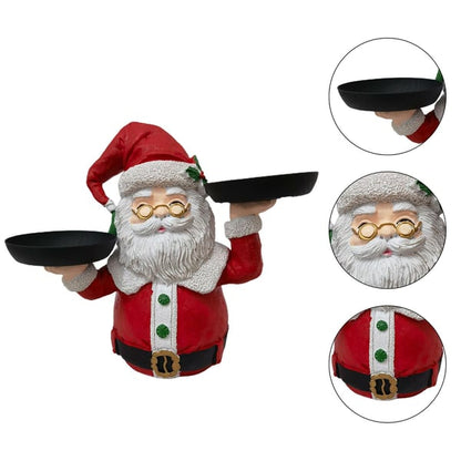 🎄 Christmas Resin Snowman Snack Rack Holder – 2-Tiered Dessert & Candy Bowl Stand for Party Table 🍰✨