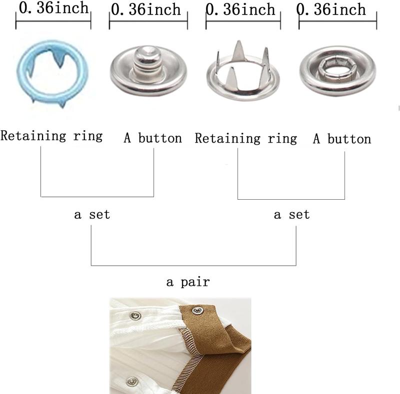 ✨100Pcs Snap Fasteners Kit!🛠️ Metal Buttons & Hand Press Pliers Tool Set 🧵