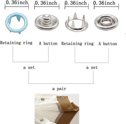 ✨100Pcs Snap Fasteners Kit!🛠️ Metal Buttons & Hand Press Pliers Tool Set 🧵