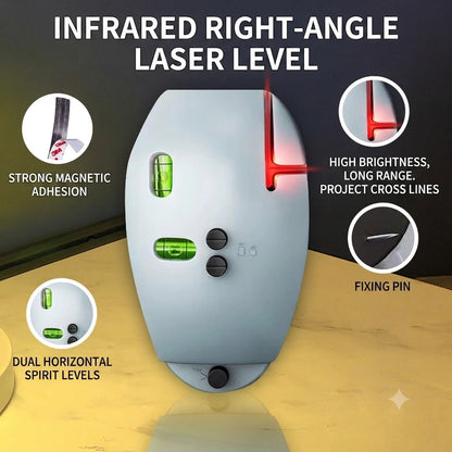 🥳2026 HOT SALE🥳💞50K+ SOLD!🔨🌟 50% OFF! 90° Infrared Level – Bright laser, right angle precision. Perfect for tiling, framing & hanging art. Level up your DIY game! 🖼️✨