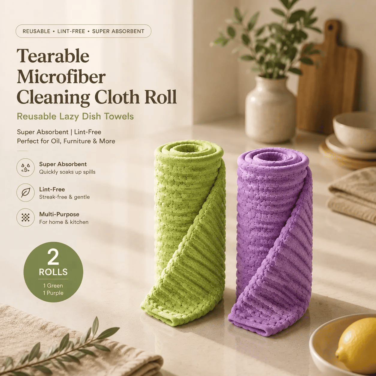 🏆75K+ SOLD! 🧽 20PCS Tearable Antibacterial Cleaning Cloths