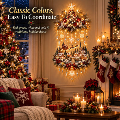 🎄✨ Christmas Village Glow™ | Lighted Tree & Town Wall Hanging