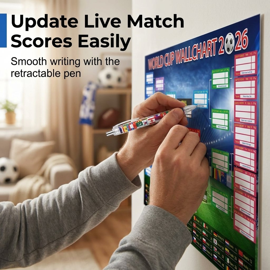 ⚽🏆 Ultimate 2026 Soccer Fan Wall Chart Kit – Group Stage & Knockout Posters (23.6” x 35.4”), Marker Pen & Mounting Strips Included
