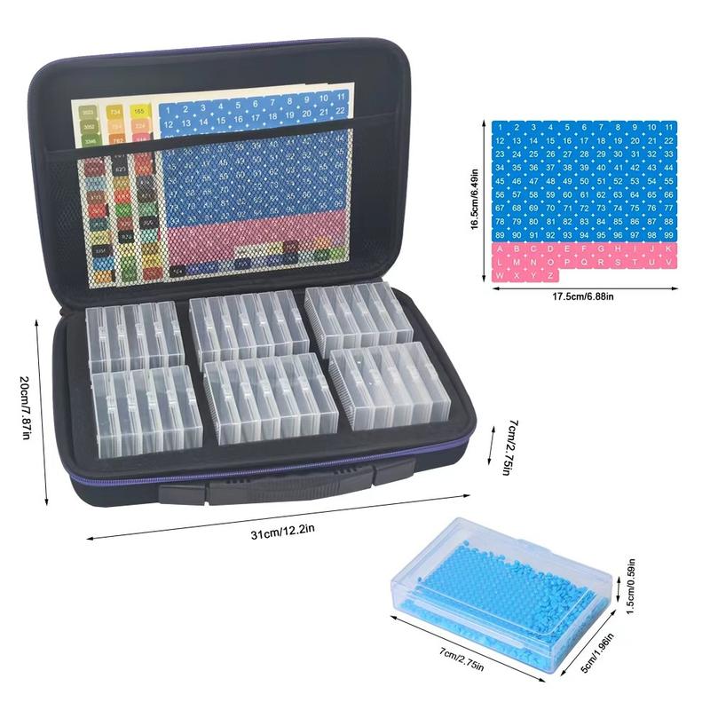 32 Slot Diamond Painting Organized Storage Box Set with Handle Bag