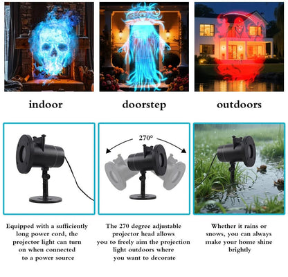 Halloween Skull Dynamic Light 10 Unique HD Projection Patterns
