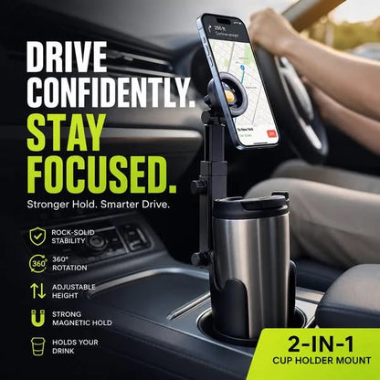 ⭐2026 New Arrival💥HOT SALE🥳🧲Car Cup Holder Phone Mount – 360° Adjustable, Strong N52 Magnet, One-Hand Operation, Fits All Phones, Stable Magnetic & Clamp Models for Safe Driving