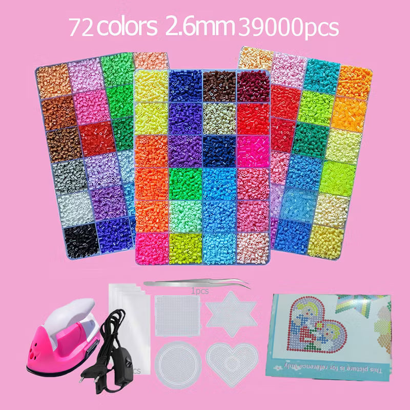 Hama Beads Box Set - 24/48/72 Colors 2.6mm & 5mm Fuse Beads with Storage Box