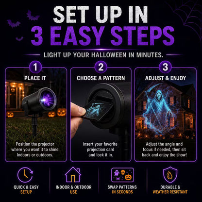 🎃👻 Last Day 50% OFF-32FT HD Halloween Projector | That Disappoint Your Halloween Party | 10 Unique HD Projection Patterns