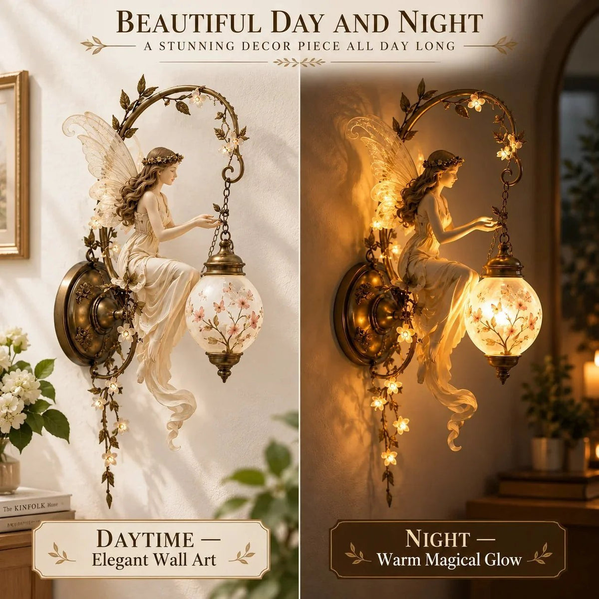 ⏳ Last Day 49% OFF🔥Enchanted Fairy Blossom Lantern Wall Light