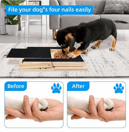 Dog Nail Scratch Board with Treat Box – Stress Free Nail Filing for Dogs