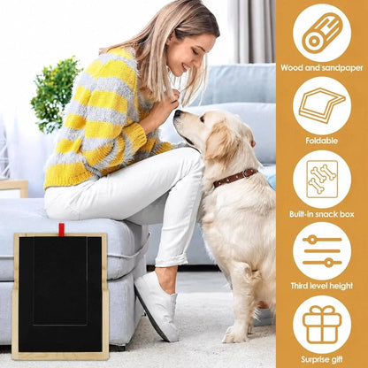 Dog Nail Scratch Board with Treat Box – Stress Free Nail Filing for Dogs