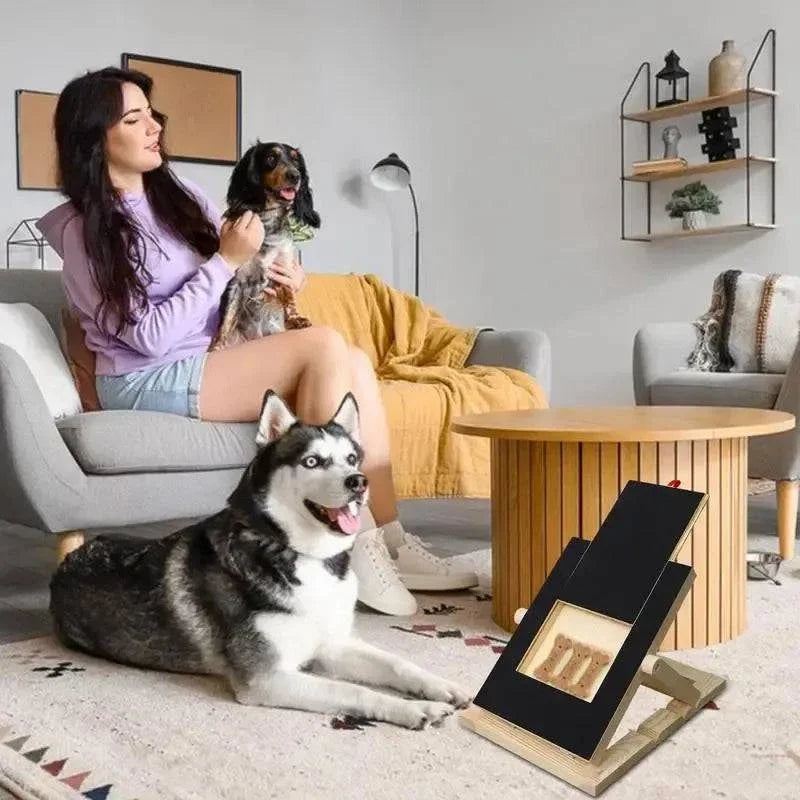 Dog Nail Scratch Board with Treat Box – Stress Free Nail Filing for Dogs