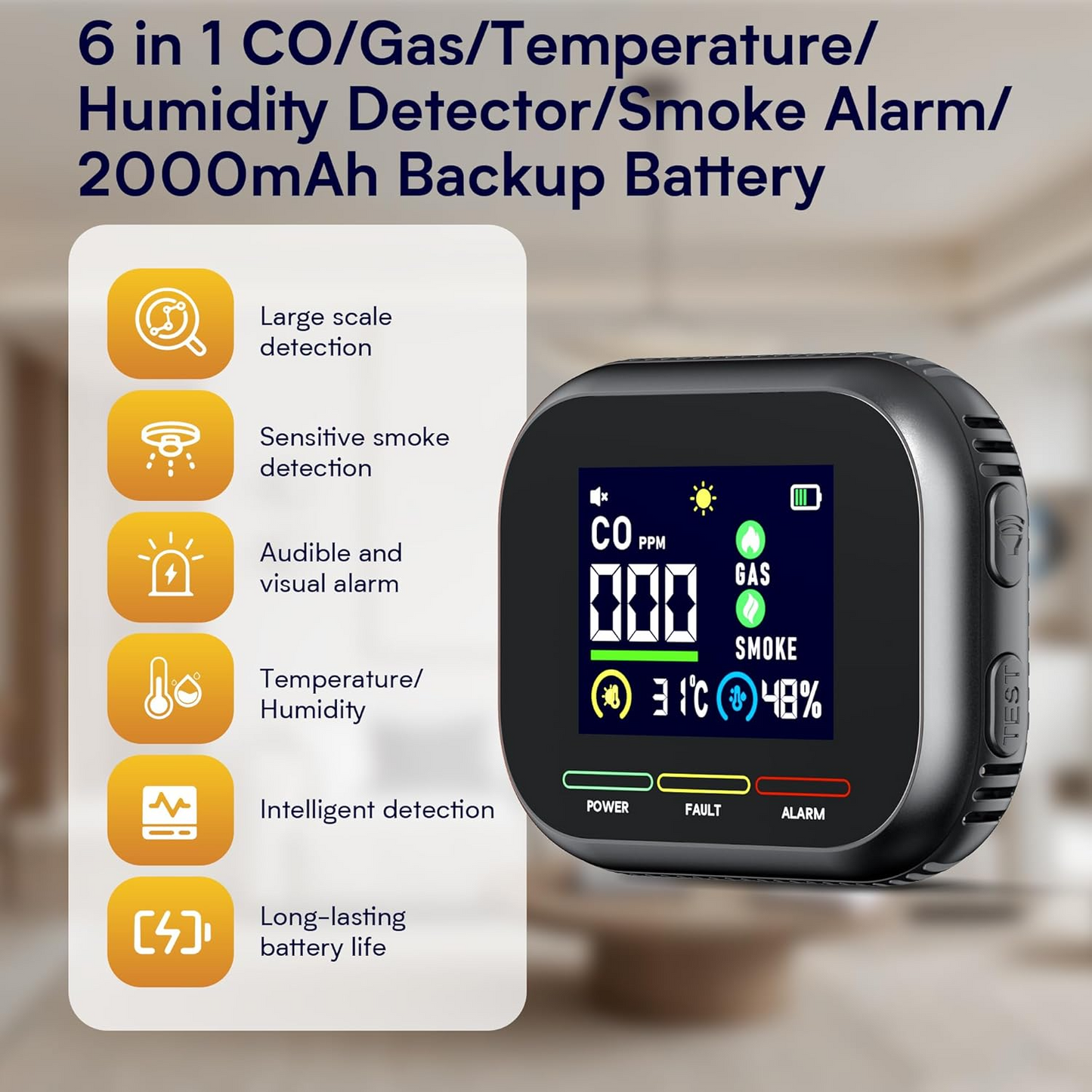 🔥50% OFF 🔥6 in 1 Carbon Monoxide & Gas Detectors