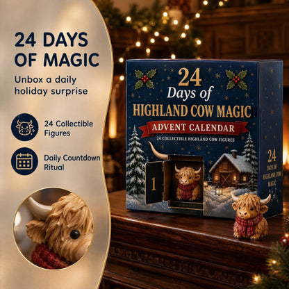 🐮 24 Days of Highland Cow Magic Advent Calendar – 24 Collectible Christmas Cow Surprises