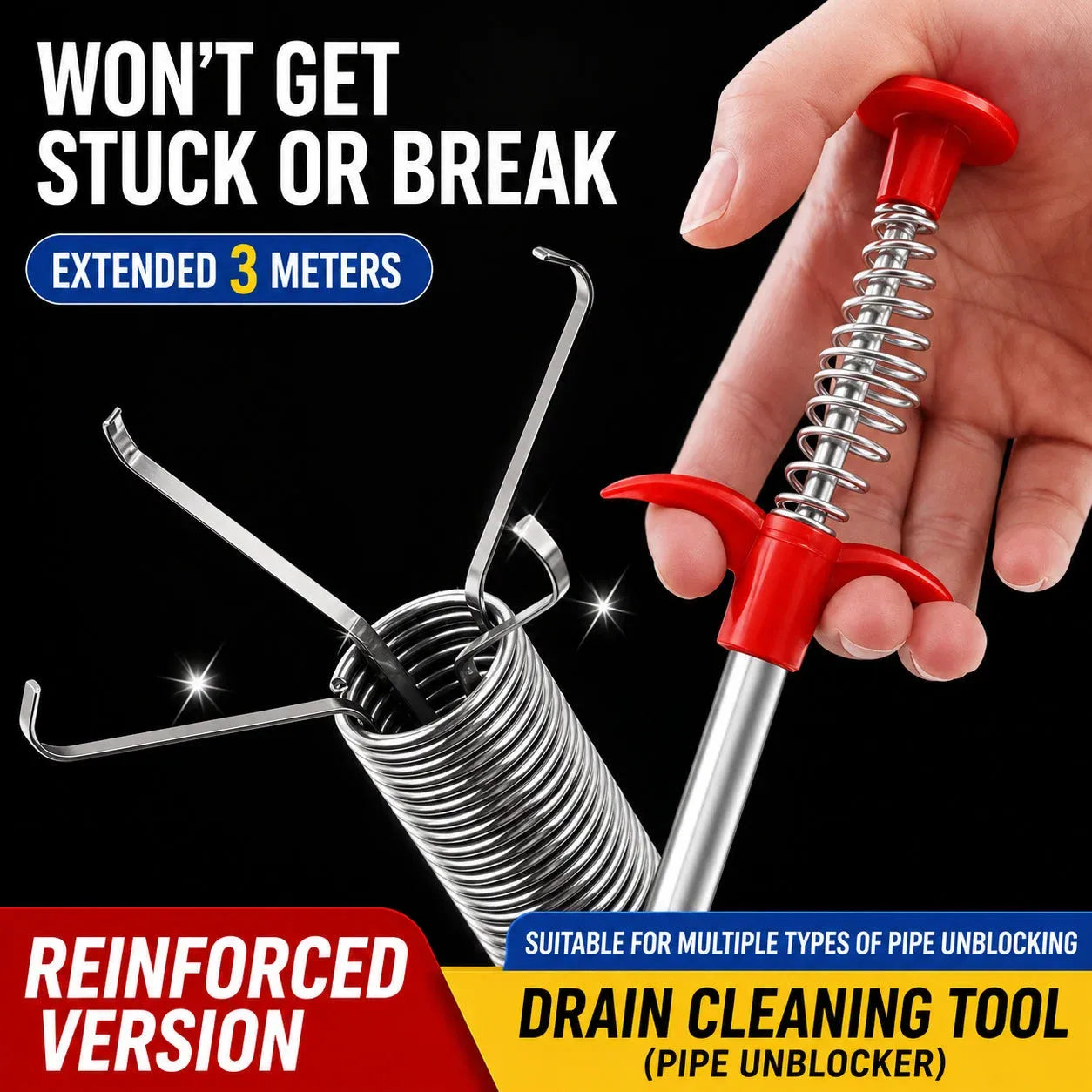 🔥🚿Professional Drain Clog Remover Tool – A Must-Have For Every Home
