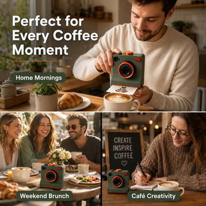 3D Printed Latte Art Camera | One-Touch Coffee Stencil Printer Kit