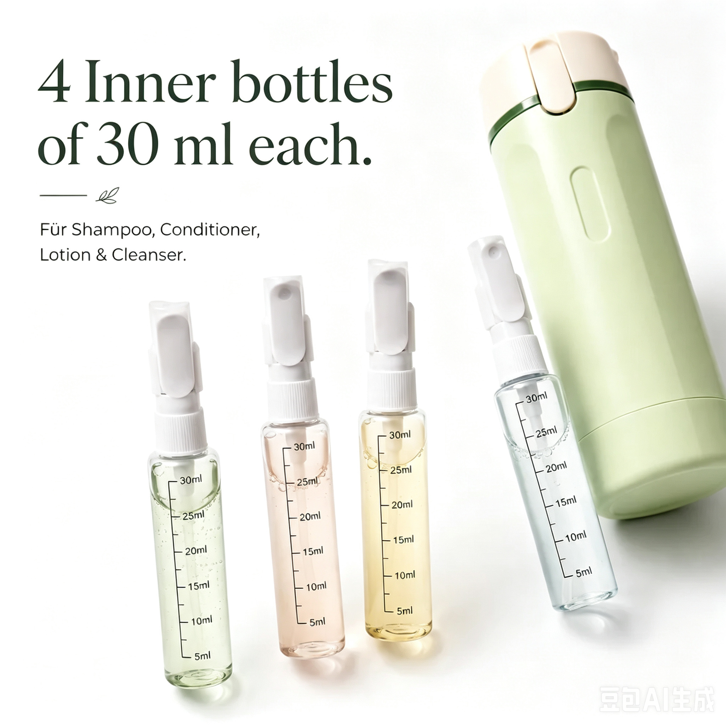 ✈️ Bloom 4-in-1 Travel Dispenser | Leak-Proof Toiletries Organizer 🧴