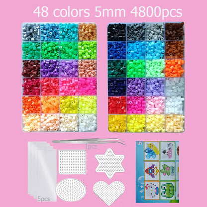 Hama Beads Box Set - 24/48/72 Colors 2.6mm & 5mm Fuse Beads with Storage Box