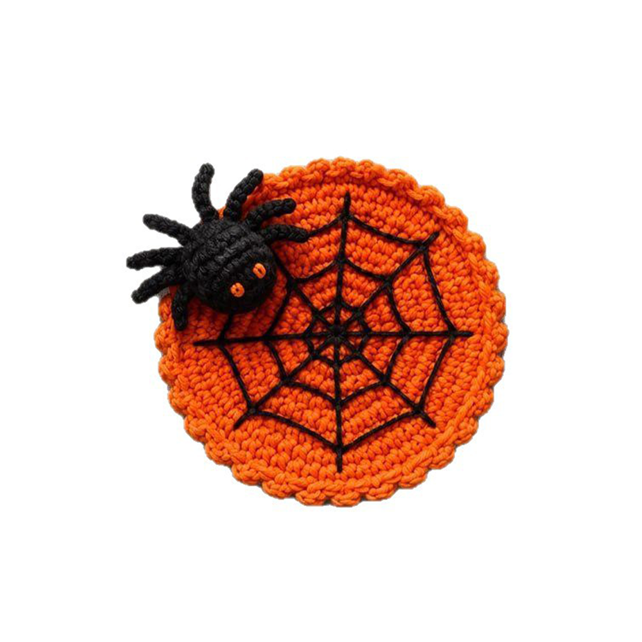 🕷️ Handmade Crochet Spider Web Coaster — Spooky Gothic Halloween Home & Coffee Table Decor ☕