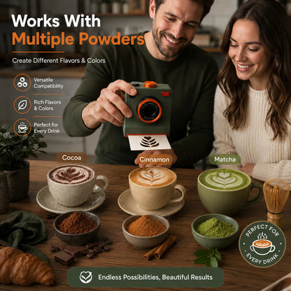 3D Printed Latte Art Camera | One-Touch Coffee Stencil Printer Kit