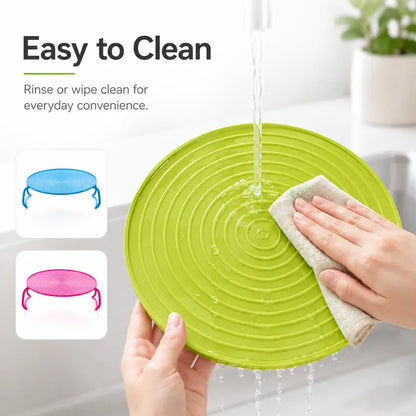 🥗Multi-functional foldable microwave oven tray - with heat-insulated handle