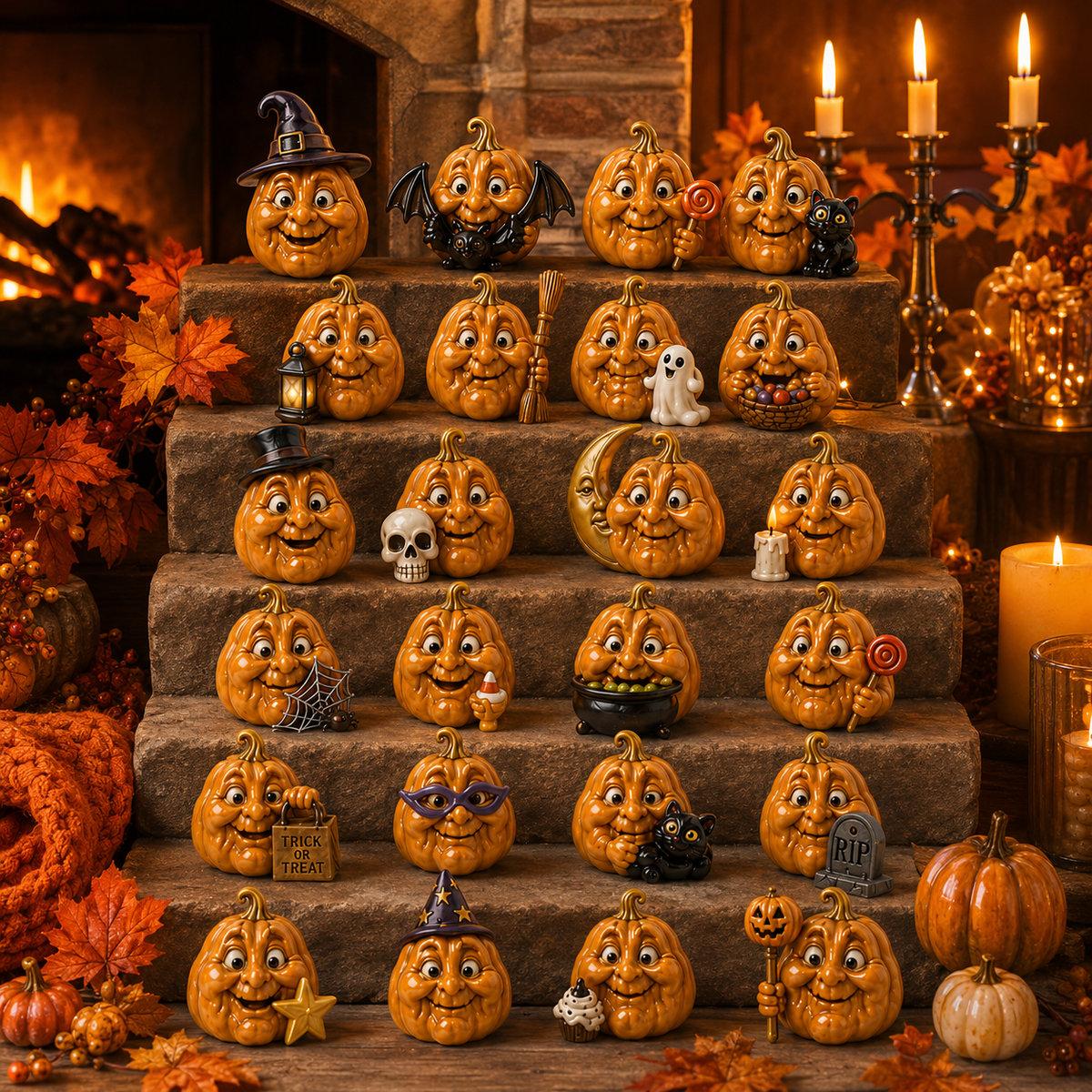 ✨24-Day Christmas Countdown Advent Calendar –Halloween Pumpkin Ornament
