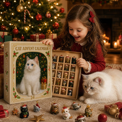 🎄Advent Calendar 2026 Cat Advent Calendar Gift for Adults Friends Cat Owners and Lovers Christmas Holiday Countdown Gift 24 Designs Cats Charm Christmas Tree Ornament